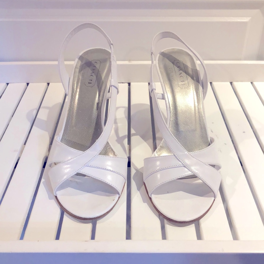 Coach kaylee white sling back sandals. Size 7.5.